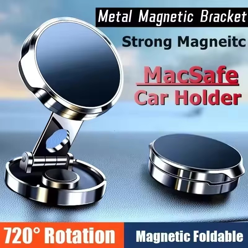 Car Phone Holder - Round Folding Magnetic Car Holder 360