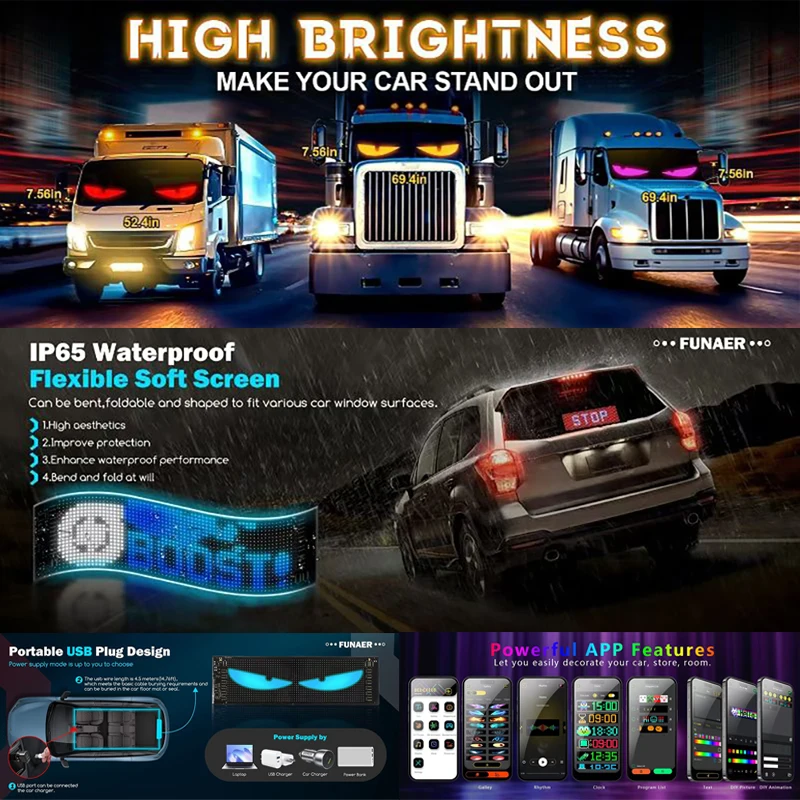 Led Display Truck Eye Car Sign - Car Led Light ulasan dan harga