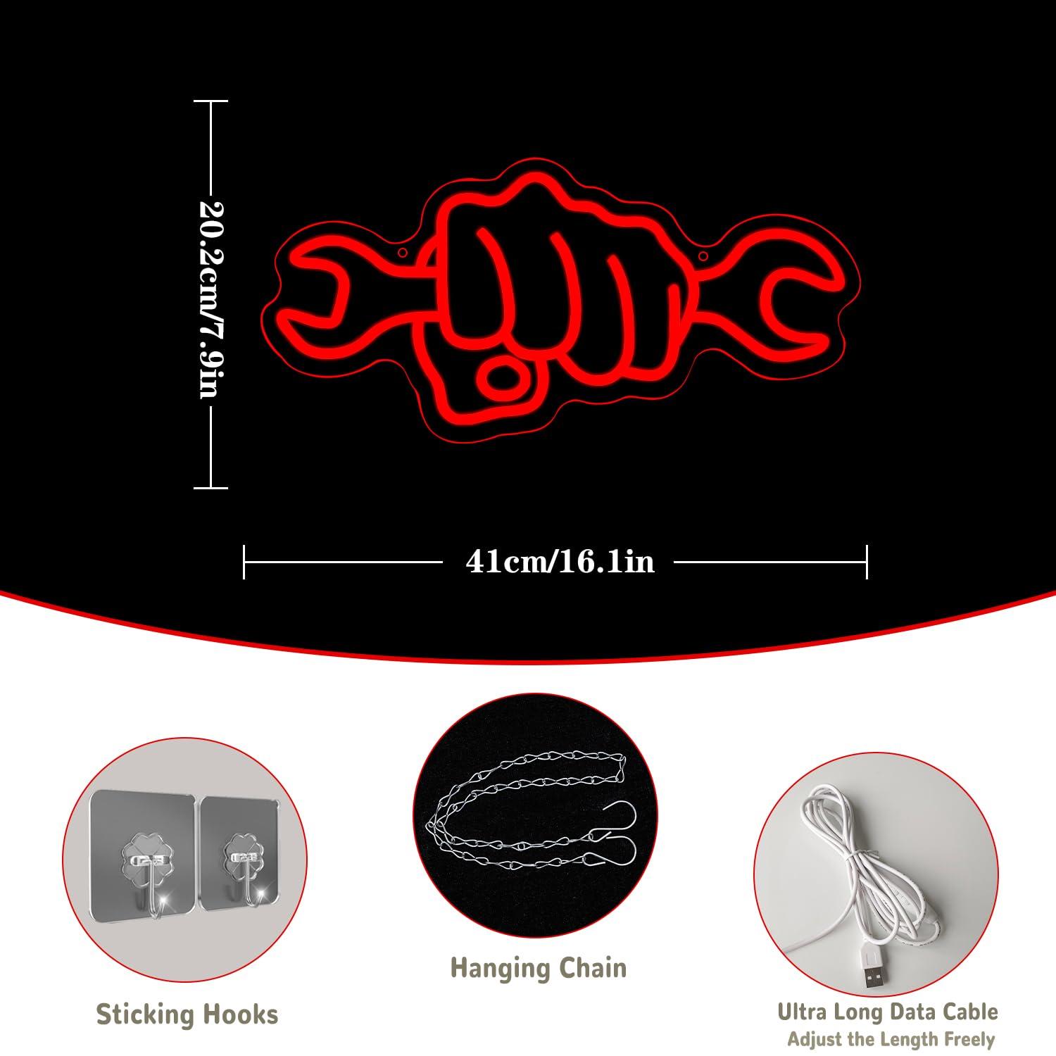 Wrench Neon Sign LED Light for - Car Led Light ulasan dan harga