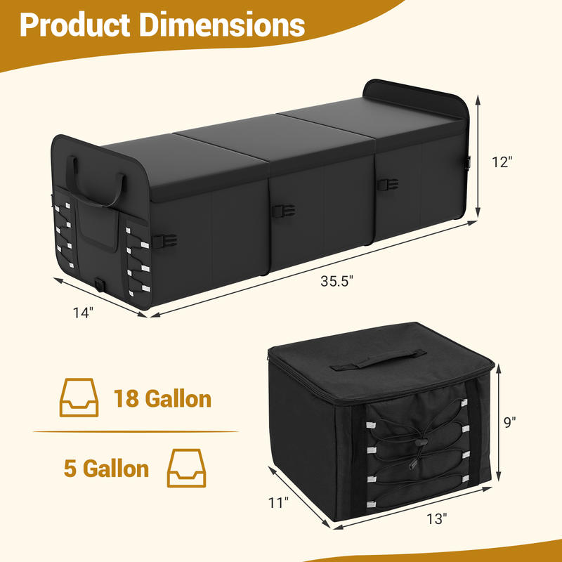 18 Gal Car Trunk Organizer wit - Car Organizer ulasan dan harga