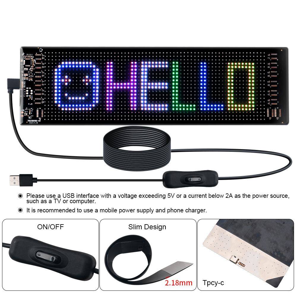 LED Matrix Pixel Panel Scrolli - Car Led Light ulasan dan harga