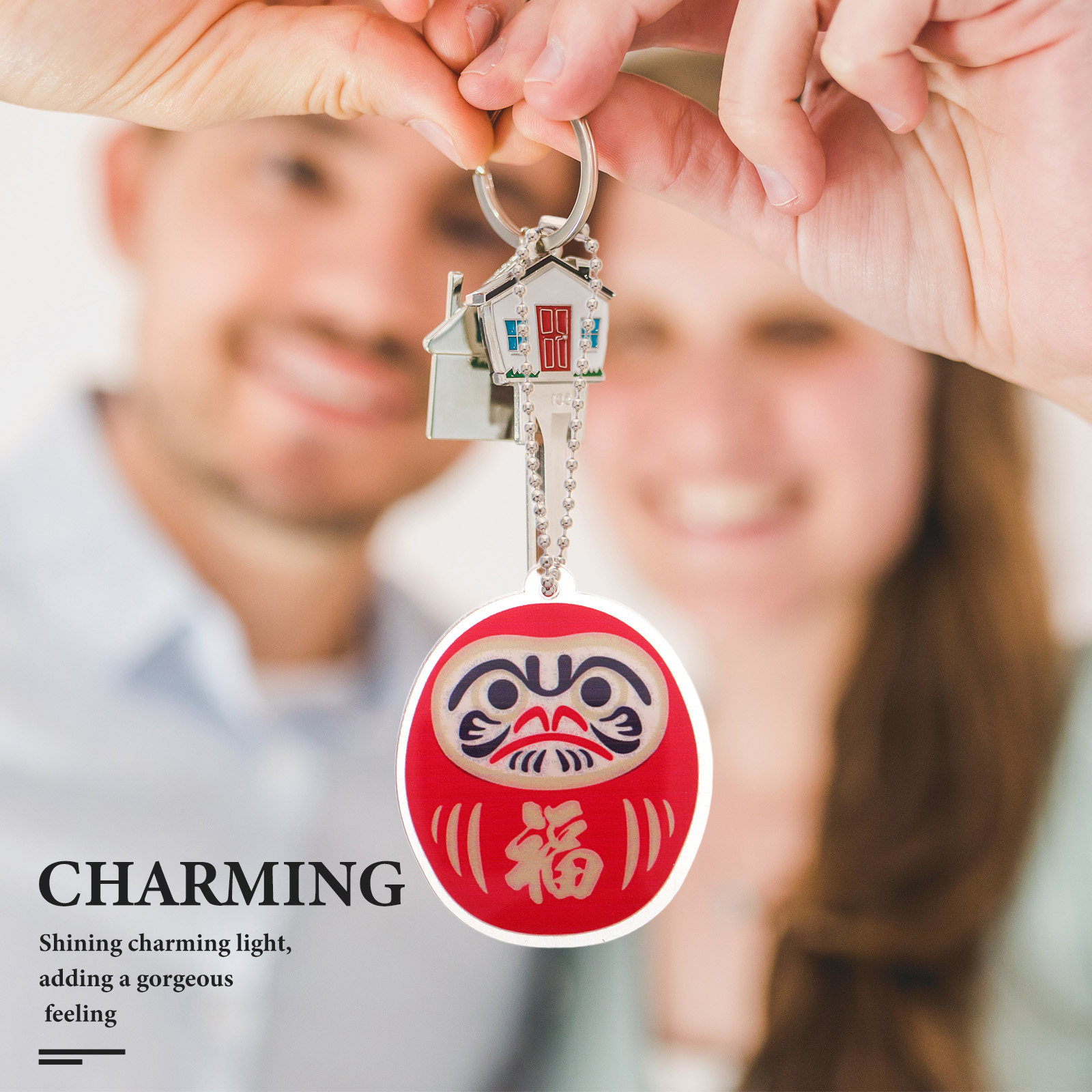 2Pcs Daruma Keychain Japanese  - Car Accessories Japanese ulasan dan harga